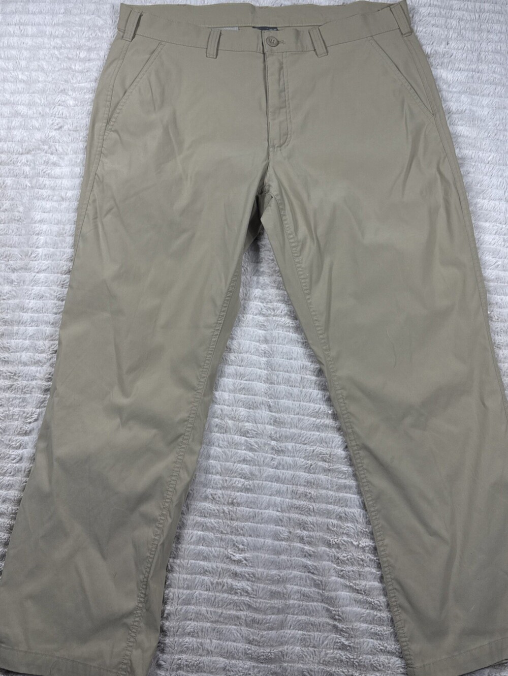 Eddie Bauer Pants Men's 36x30 Beige Tan Nylon Stretch Travel Chino Casual EUC
